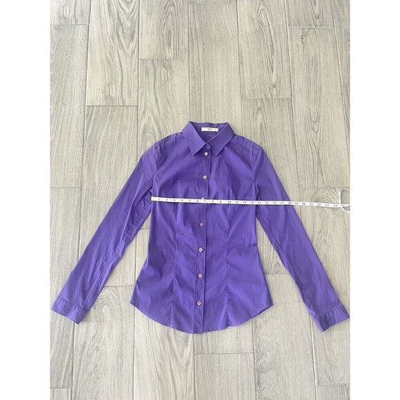 Prada Purple Button Up Cotton Blouse Women’s European Sz 38 EU Made in Italy A1 - Picture 5 of 8